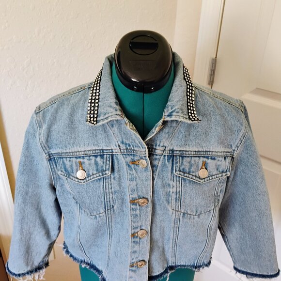 Size 10 Jeanology Equestran Jacket Woman's Repurposed with Three-quarter Sleeves - Picture 5 of 12
